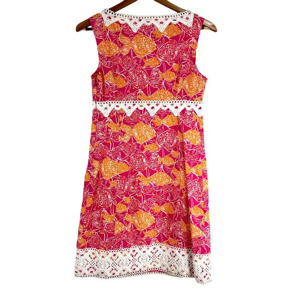 Lilly Pulitzer Jubilee Catherine Bell Lace Trim Tropical Print Size 2 EUC Pink - Picture 2 of 8